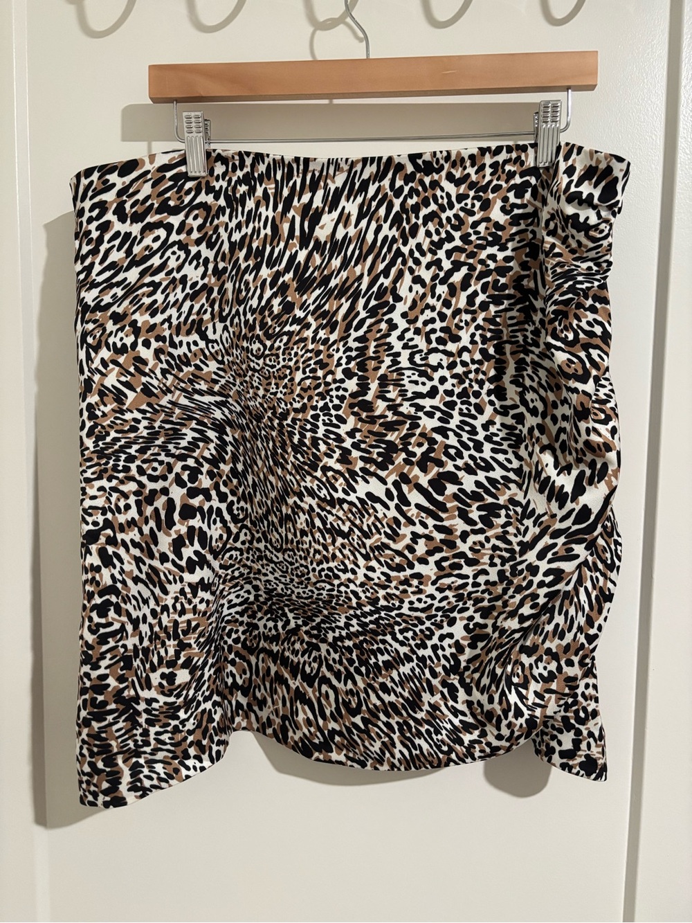 Express Leopard Print Mini Skirt - Black, White, Brown
